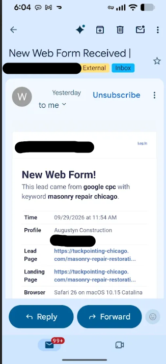 Contractor notification 2
